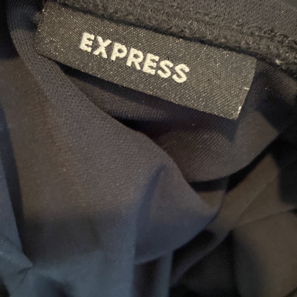 Express Black Stretchy Flounce Skirt w/Mesh Hem Layering! - Picture 8 of 9